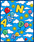 Alphabet Balloons Sun Clouds Playful Rug