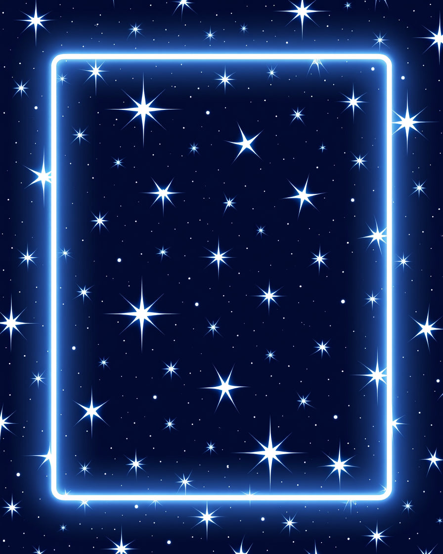 Luminous Night Sky Star Border Rug