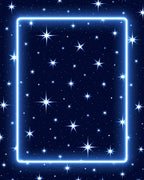 Luminous Night Sky Star Border Rug