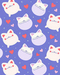 Cute Kawaii Cat Hearts Pattern Rug