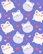 Cute Kawaii Cat Hearts Pattern Rug
