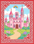 Pink Castle Rainbow Garden Border Rug