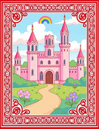 Pink Castle Rainbow Garden Border Rug