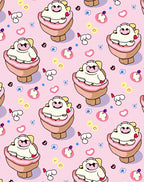 Cute Pink Cupcake Sprinkle Cartoon Rug