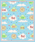 Whimsical Cloudy Sky Alphabet Medley Rug