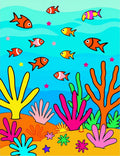 Colorful Coral Fish Scene Rug