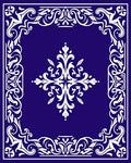 Deep Blue White Scroll Symmetry Rug