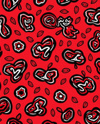 Bold Crimson Abstract Organic Shapes Rug