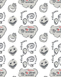 Whimsical Faces With Speech Bubbles Rug