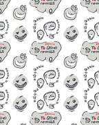 Whimsical Faces With Speech Bubbles Rug