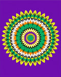 Radiant Purple Green Yellow Mandala Radiance Rug