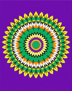 Radiant Purple Green Yellow Mandala Radiance Rug