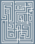 White Geometric Maze Abstract Rug