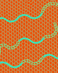 Orange Honeycomb Waves Rug