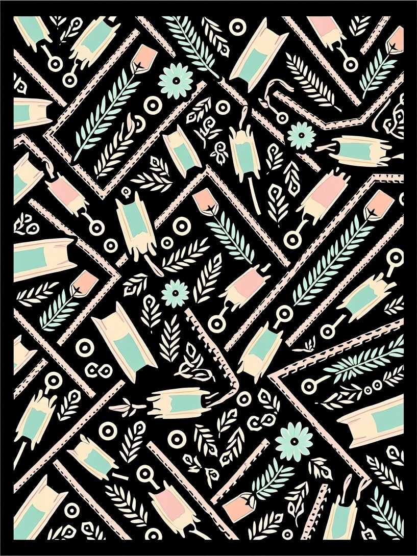 Pastel Pink Mint Geometric Blossom Rug