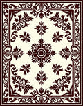 Classic Burgundy Floral Medallion Border Rug