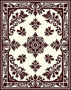 Classic Burgundy Floral Medallion Border Rug