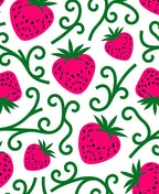 Pink Strawberry Vine Swirl Rug