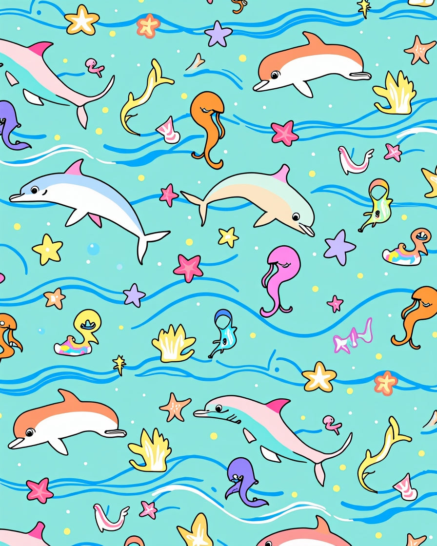 Oceanic Dolphins Playful Sea Creatures Rug