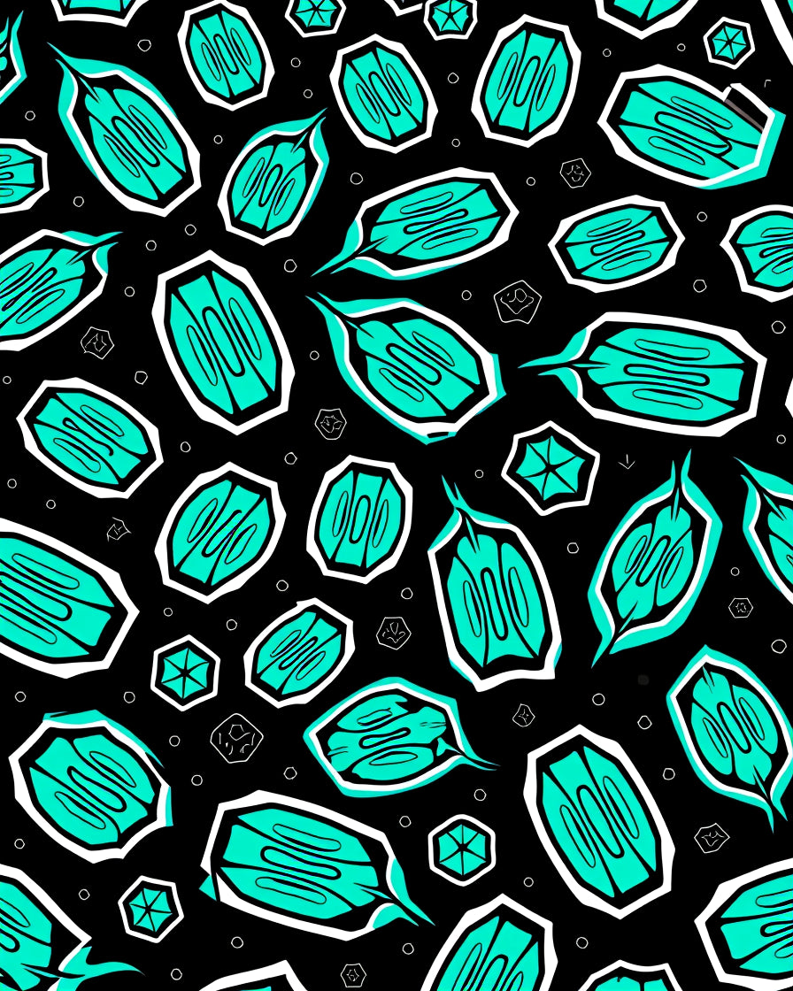 Vibrant Teal Crystal Geometric Burst Rug