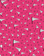 Pink White Flag Scatter Rug