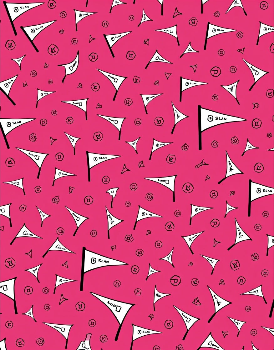 Pink White Flag Scatter Rug