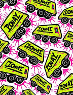 Neon Green Graffiti Vans Pink Splatter Rug