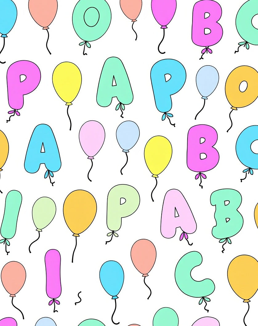 Playful Pastel Alphabet Balloons Rug