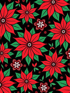 Bold Red Poinsettia Floral Arrangement Rug