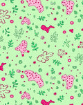 Pastel Pink Polka Dot Foliage Abstract Rug