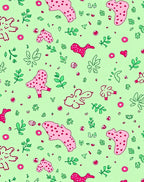 Pastel Pink Polka Dot Foliage Abstract Rug