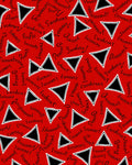 Red Black Triangle Script Scatter Rug