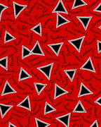 Red Black Triangle Script Scatter Rug