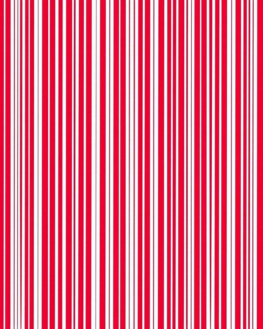 Bold Red and White Vertical Stripe Rug