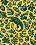 Yellow Crocodile Leafy Jungle Rug