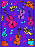 Vibrant Musical Instruments And Notes Rug