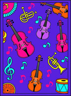 Vibrant Musical Instruments And Notes Rug