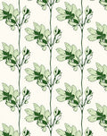 Lush Green Floral Botanical Sprig Rug