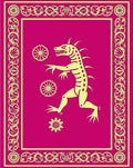 Crimson Dragon Floral Border Rug