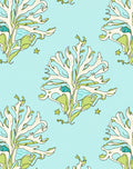 Light Blue Coral Starburst Rug