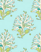 Light Blue Coral Starburst Rug