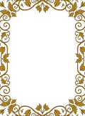 Golden Leaf Swirl Border Rug