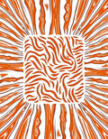 Abstract Orange Wood Grain Rug
