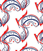 Bold Red Blue Swirls Abstract Rug