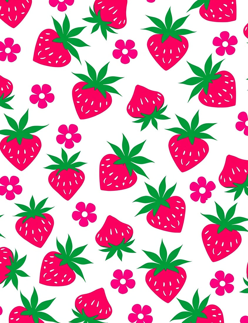Bright Strawberry Floral Scatter Rug