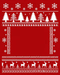 Winter Red Snowflake Tree Reindeer Rug