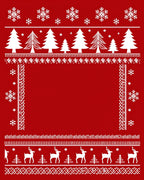 Winter Red Snowflake Tree Reindeer Rug