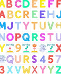 Vibrant Multicolored Alphabet Grid Rug