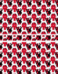 Bold Red Abstract Figurine Collage Rug