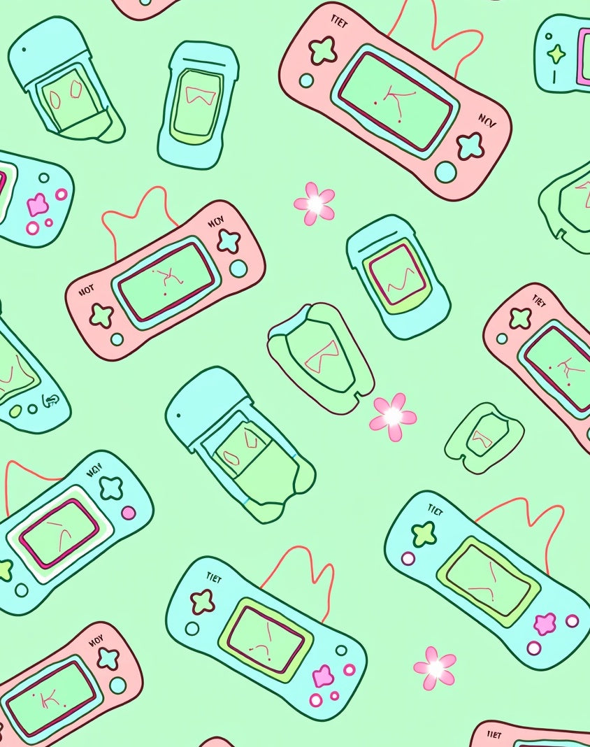 Pastel Retro Game Boy Flower Rug